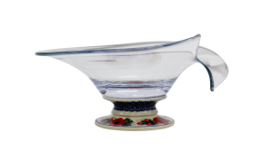 Glass bowl / platter on ceramic foot (A328 D15)