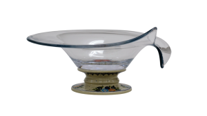 Glass bowl / platter on ceramic foot (A328 D60)