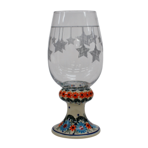 Glass STAR silver garland (A481 D91)