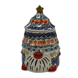 Pojemnik ceramiczny Gnom choinka z pokrywką (A523 D5)   