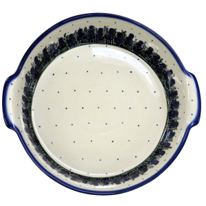 Round ceramic platter with handles (A525 D19)      