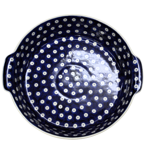 Round ceramic platter with handles (A525 D22)        