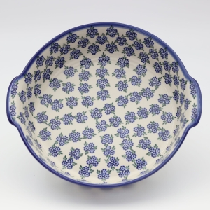 Round ceramic platter with handles (A525 D16)