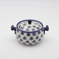 Triple serving tray A365 D56 – hand-painted Bolesławiec pottery, perfect for serving snacks, cheeses, and appetizers.