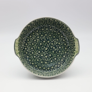 Round ceramic platter with handles (A525 D49) 