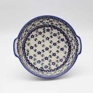 Round ceramic platter with handles (A525 D6)   
