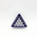 Triangle bowl Bolesławiec D105 ANDY Ceramika, pattern D43 – hand-painted Polish pottery with blue and green floral design.