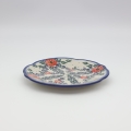 Dessert plate with relief 21.5 cm A256 D56 – hand-painted Bolesławiec pottery with traditional blue design, elegant for serving desserts and cakes.
