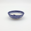 Flower bowl II A267 D108 – hand-painted Bolesławiec pottery in a decorative flower shape with a traditional pattern, perfect for desserts, fruits, and snacks.