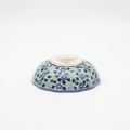 Flower bowl II A267 D134 – hand-painted Bolesławiec pottery in a decorative flower shape with a traditional blue pattern, perfect for desserts, fruits, and snacks.