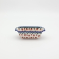 Ceramic bread baking dish with handles I A180 D139 – hand-painted Bolesławiec pottery, ideal for baking bread and cakes, durable and decorative.