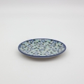 Small dessert plate for cake 16 cm A537 D134 – hand-painted Bolesławiec pottery with a traditional blue pattern, perfect for serving cakes and desserts.