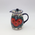 Tall teapot ANDY A291 D28 – hand-painted Bolesławiec pottery in a traditional pattern, elegant and functional for brewing tea.