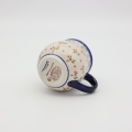 Barrel mug ANDY A10 D141 – hand-painted Bolesławiec pottery in a traditional pattern, practical and decorative for everyday use.
