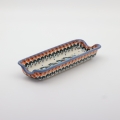 Corn tray A407 D91 – hand-painted Bolesławiec pottery in a traditional pattern, perfect for serving corn, snacks, and side dishes.