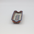 Corn tray A407 D91 – hand-painted Bolesławiec pottery in a traditional pattern, perfect for serving corn, snacks, and side dishes.