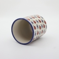 Large kitchen utensil holder A73 D18 – hand-painted Bolesławiec pottery in a classic pattern, perfect for organizing kitchen tools.