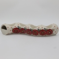 Ceramic Bolesławiec candle holder A750 D101 with classic traditional patterns.
