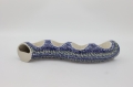 Ceramic Bolesławiec candle holder A750 D75 with classic traditional patterns.