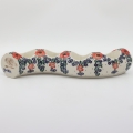 Ceramic Bolesławiec candle holder A750 D56 with classic traditional patterns.