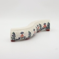 Ceramic Bolesławiec candle holder A750 D56 with classic traditional patterns.