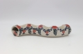 Ceramic Bolesławiec candle holder A750 D56 with classic traditional patterns.