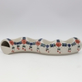 Ceramic Bolesławiec candle holder A750 D10 with classic traditional patterns.