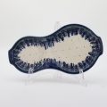 Hand-painted ceramic breakfast tray from Bolesławiec pottery.