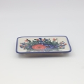 Hand-painted rectangular sushi plate from Bolesławiec pottery.