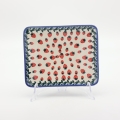 Rectangular hand-painted sushi plate from Bolesławiec pottery.