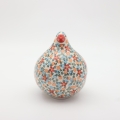 Hand-painted Bolesławiec ceramic pigeon figurine.