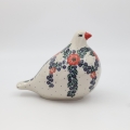 Hand-painted Bolesławiec ceramic pigeon figurine.