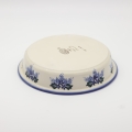 Round ceramic baking dish from Boleslawiec, authentic Polish pottery, hand painted stoneware cookware, handmade artisan ceramic dish for oven, microwave and dishwasher.
