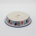 Round ceramic baking dish from Boleslawiec, authentic Polish pottery, hand painted stoneware cookware, handmade artisan ceramic dish for oven, microwave and dishwasher.