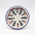 Round ceramic baking dish from Boleslawiec, authentic Polish pottery, hand painted stoneware cookware, handmade artisan ceramic dish for oven, microwave and dishwasher.
