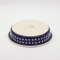 Round ceramic baking dish from Boleslawiec, authentic Polish pottery, hand painted stoneware cookware, handmade artisan ceramic dish for oven, microwave and dishwasher.