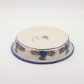Round ceramic baking dish from Boleslawiec, authentic Polish pottery, hand painted stoneware cookware, handmade artisan ceramic dish for oven, microwave and dishwasher.