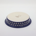 Round ceramic baking dish from Boleslawiec, authentic Polish pottery, hand painted stoneware cookware, handmade artisan ceramic dish for oven, microwave and dishwasher.