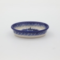 Elegant and durable large soap dish made from authentic Bolesławiec pottery. Hand-painted with traditional Polish patterns, perfect for bathroom decor or as a unique gift.