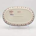Large oval Polish pottery platter from Boleslawiec – handmade ceramic serving dish.