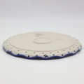 Boleslawiec ceramic platter FALA 32.5 cm on table – traditional Polish serving plate.