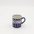 Hand-painted MARS mug with the word MAMA made from traditional Bolesławiec pottery. A perfect gift for moms for everyday use and special occasions.