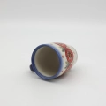 Hand-painted BEL mug made from traditional Bolesławiec pottery. A stylish mug perfect for coffee, tea, and everyday use.