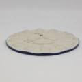 Hand-painted ANDY egg plate made from traditional Bolesławiec pottery. A functional serving dish perfect for presenting eggs for breakfast or festive occasions.
