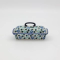 Hand-painted butter dish made from traditional Bolesławiec pottery. A practical and elegant container perfect for storing and serving butter.