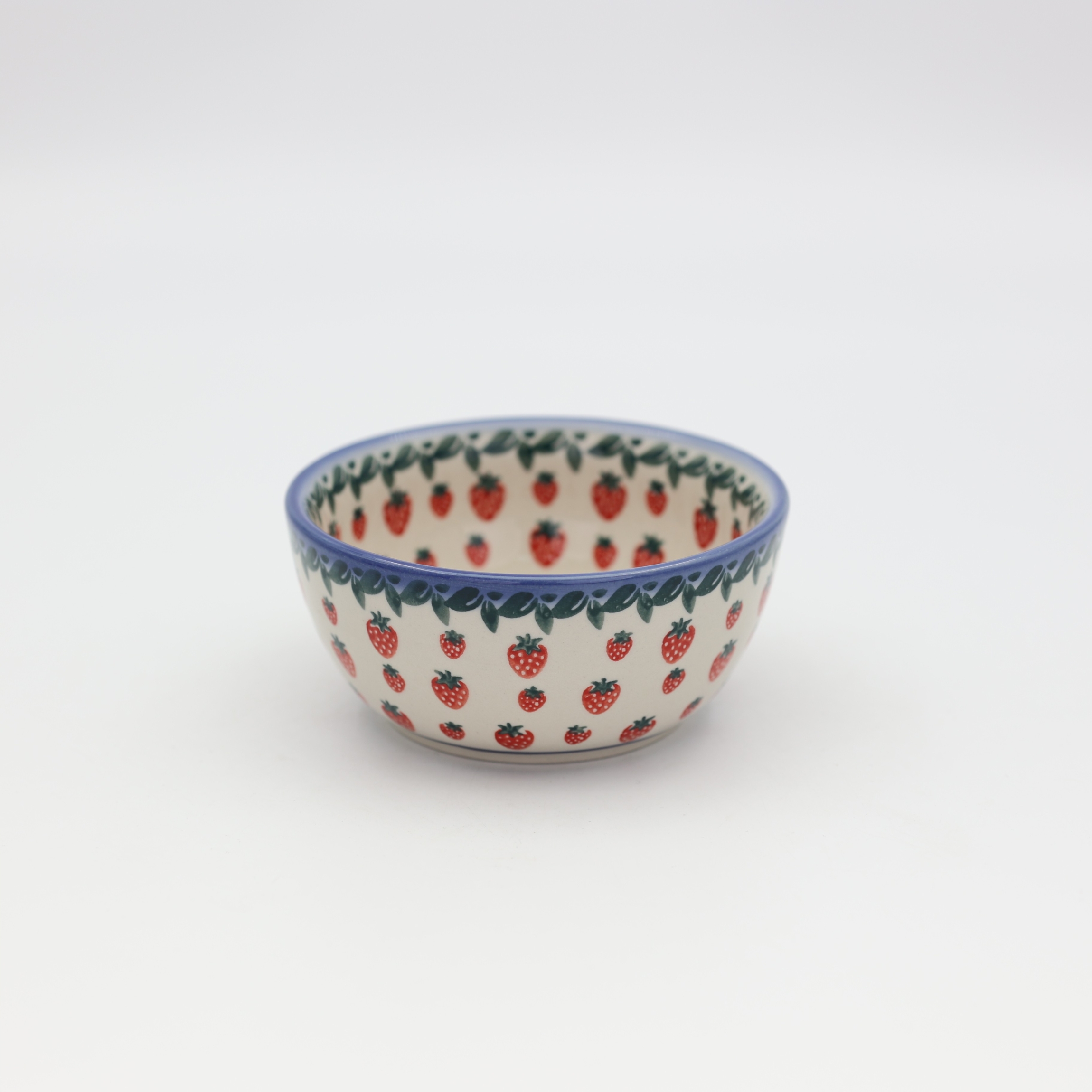 Bowl 13 cm A85 D139 – hand-painted Bolesławiec pottery with traditional blue-and-white design, perfect for soups, snacks, and desserts.