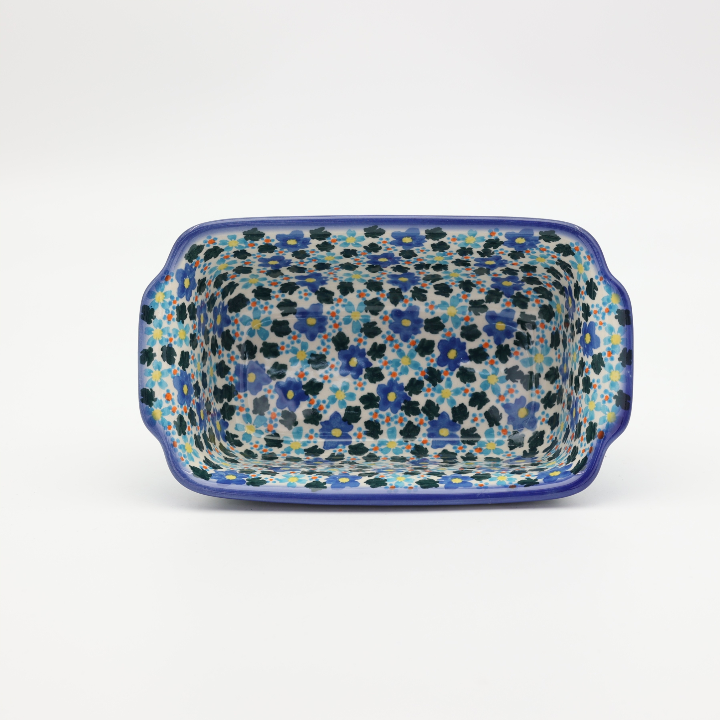 Forma ceramiczna z uszami do pieczenia chleba II A181 D134 – ręcznie malowana ceramika bolesławiecka, idealna do wypieku chleba, trwała i dekoracyjna.
