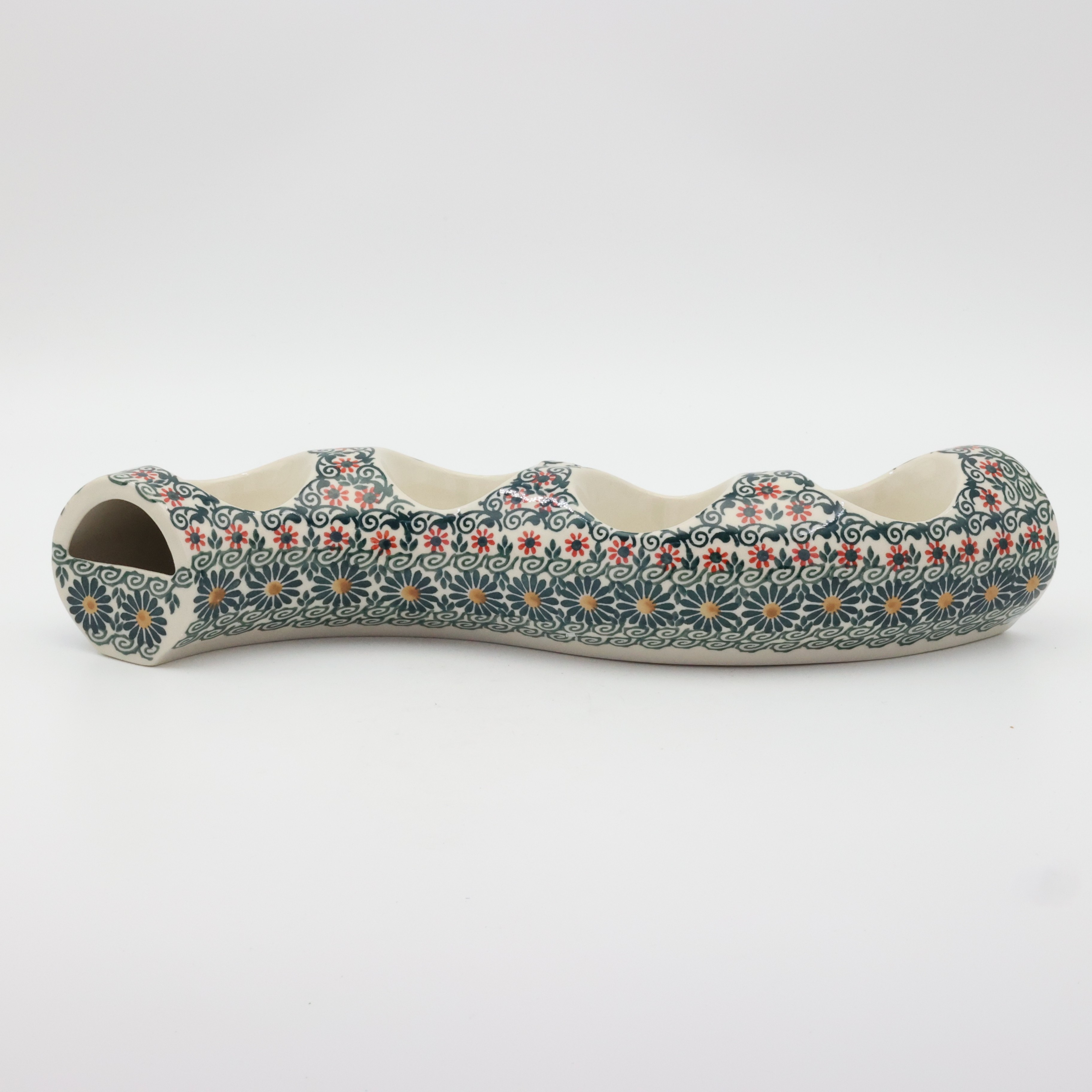 Unique hand-painted Bolesławiec candle holder A750, perfect for home decoration.