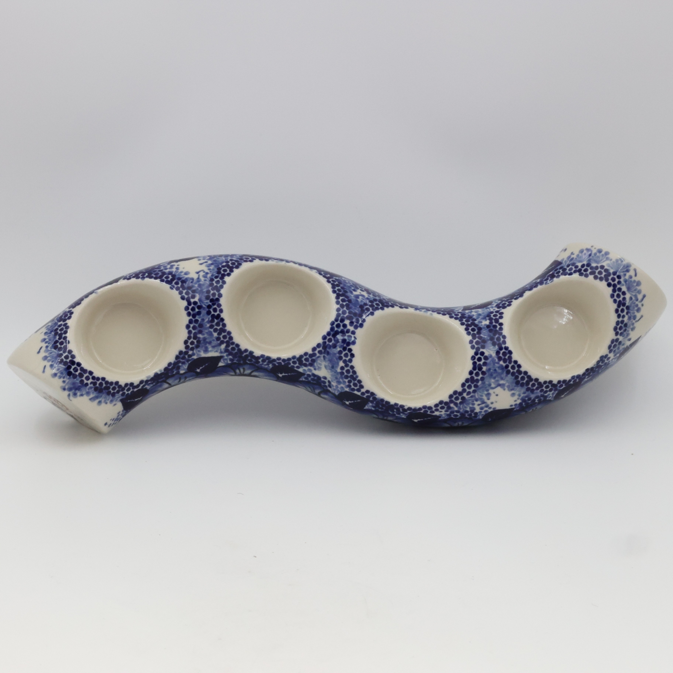 Decorative Bolesławiec candle holder A750 D108, beautiful addition to any interior.