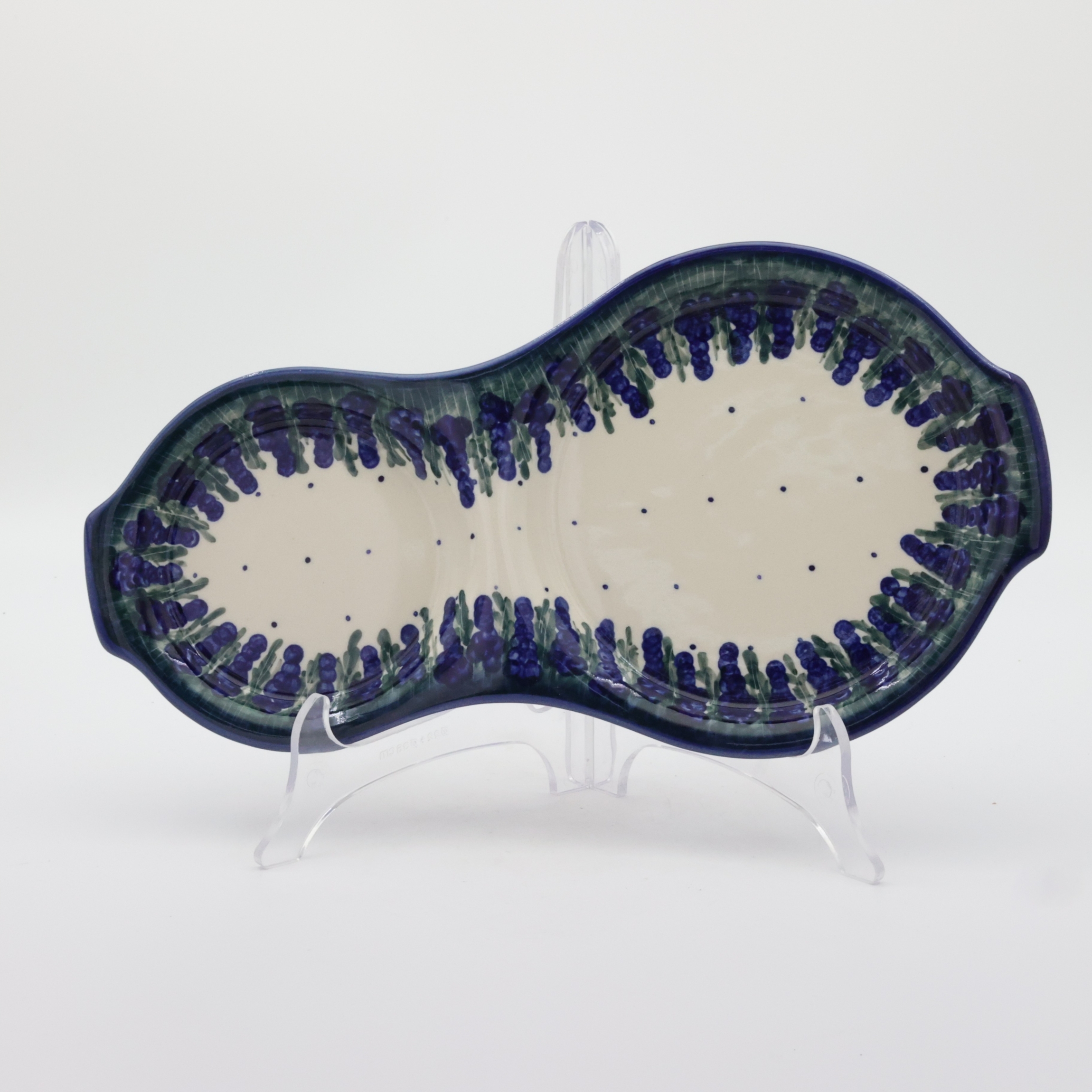 Hand-painted ceramic breakfast tray from Bolesławiec pottery.